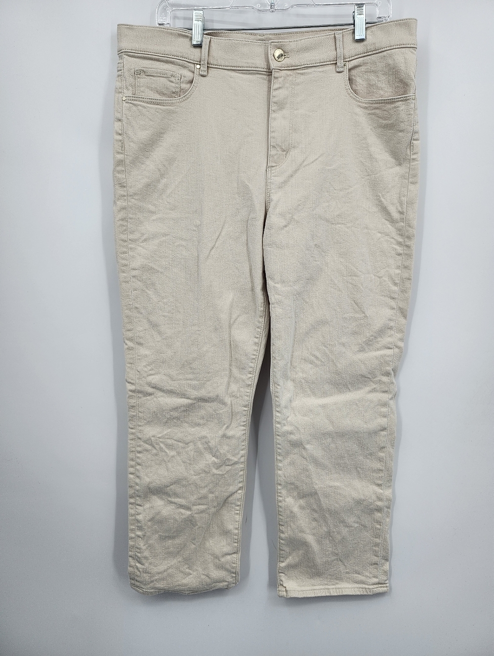Ann Taylor Size 12‎ Straight Leg Cream Summer Jeans Pants